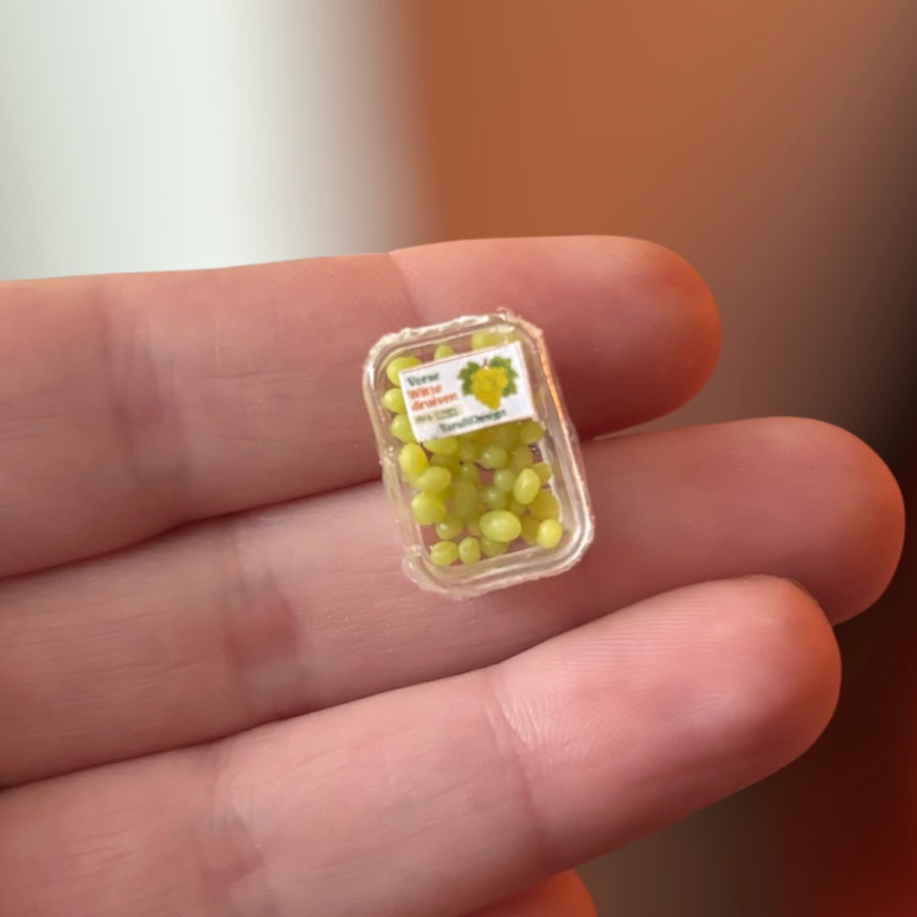 1:12 Bakje witte druiven - Handgemaakt - Poppenhuis