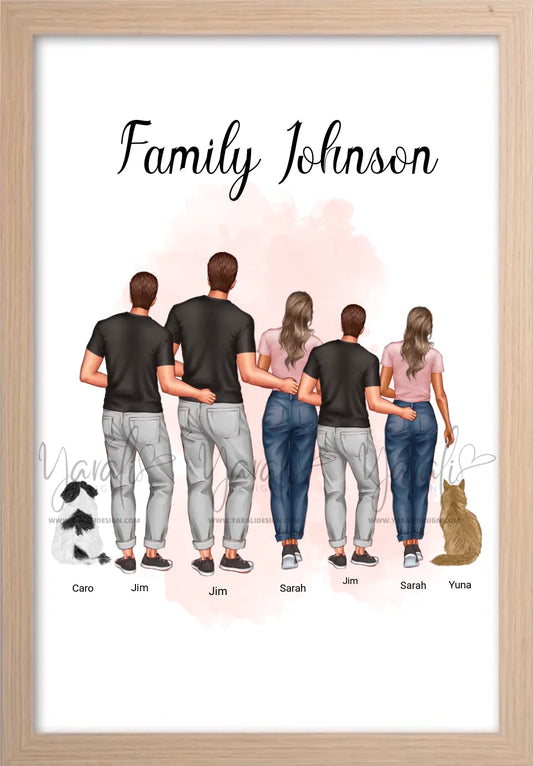 Koppel + 3 kinderen + 2 huisdieren