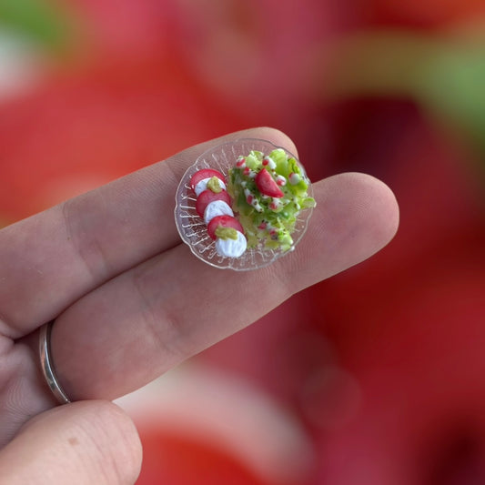 1:12 Bord met mozarella / tomaat / basilicum - Handgemaakt - Poppenhuis