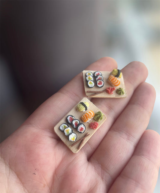 1:12 Plankje sushi - Handgemaakt - Poppenhuis