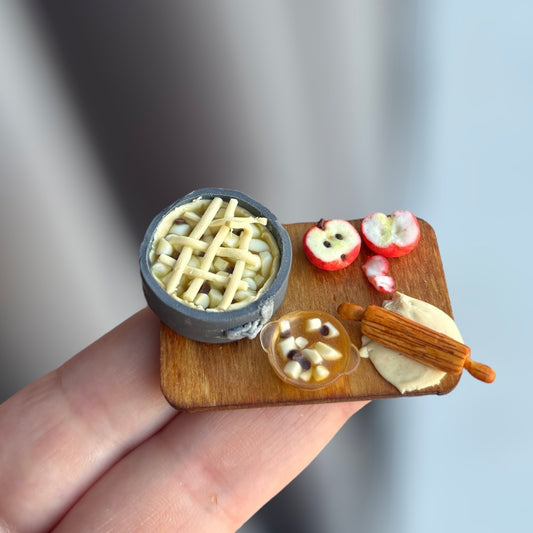 1:12 Appeltaart maken - Handgemaakt - Poppenhuis