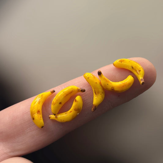 1:12 Set van 6 losse bananen - Handgemaakt - Poppenhuis