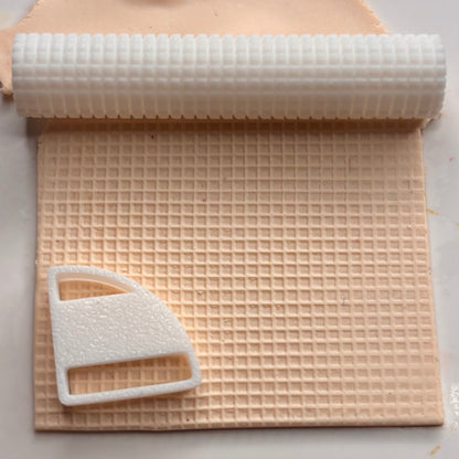 Textuurroller en uitsnijder / cutter voor wafels, ijshoorntjes etc