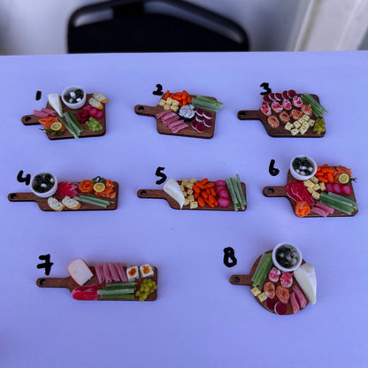 1:12 Snack borden - Kaas - Komkommer - Tomaat - Worteltjes - Olijven