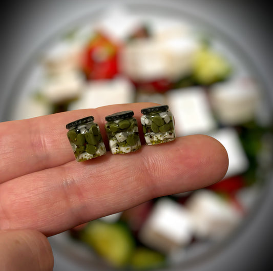 1:12 Pot olijven en feta kaas - Handgemaakt - Poppenhuis