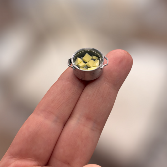 1:12 Pan gekookte aardappels - Handgemaakt - Poppenhuis