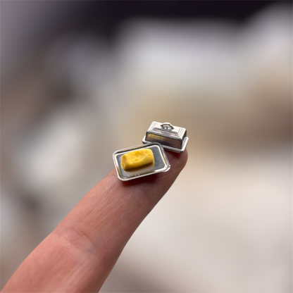 1:12 Botervloot met roomboter - Handgemaakt - Poppenhuis