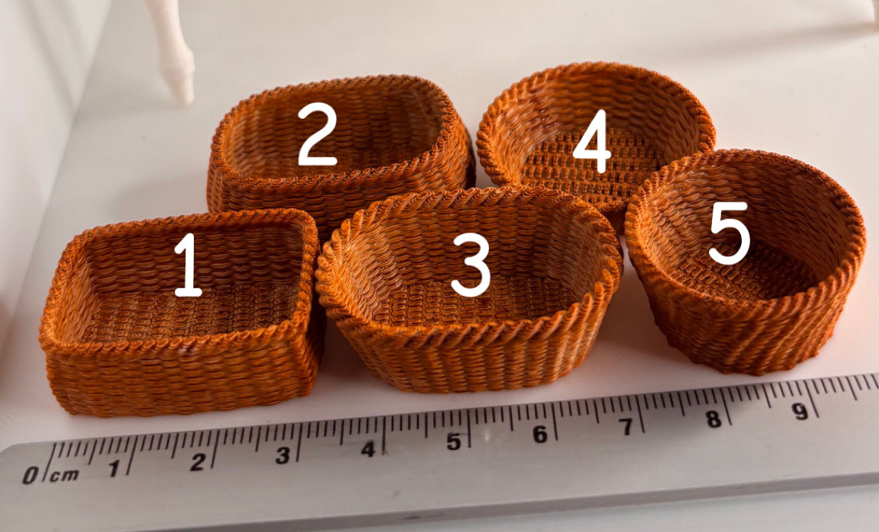 1:12 Rieten geweven gevlochten mandjes - Handgemaakt - Poppenhuis